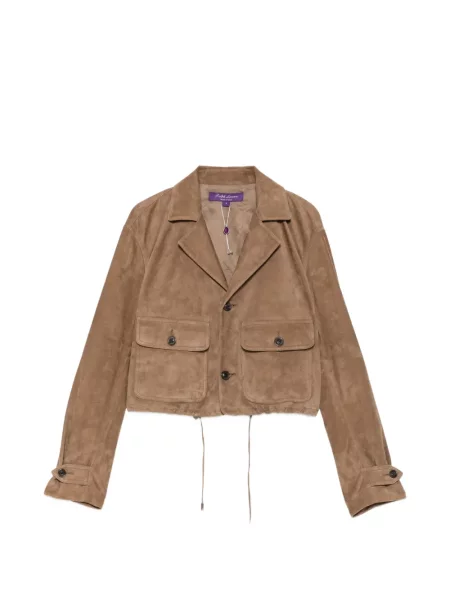Περικομμένο μπουφάν Lauren Ralph Lauren σουέτ καφέ