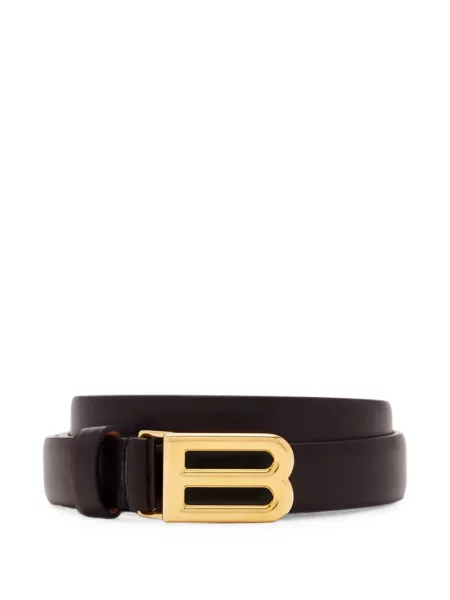 Cu centură sacou Balenciaga din piele maro