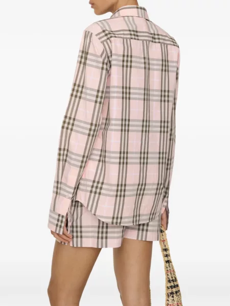 Cămașă Burberry în carouri roz