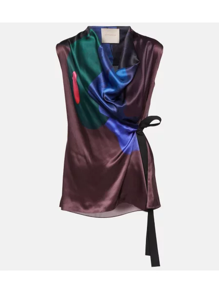 Jedwabny top Roksanda z nadrukiem