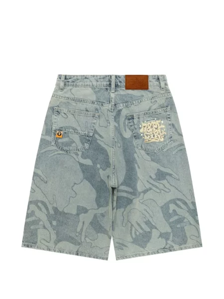 Pantaloni scurți Aape By A Bathing Ape cu broderie albastru