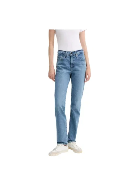 Levi's jeansy HIGH RISE STRAIGHT niebieski