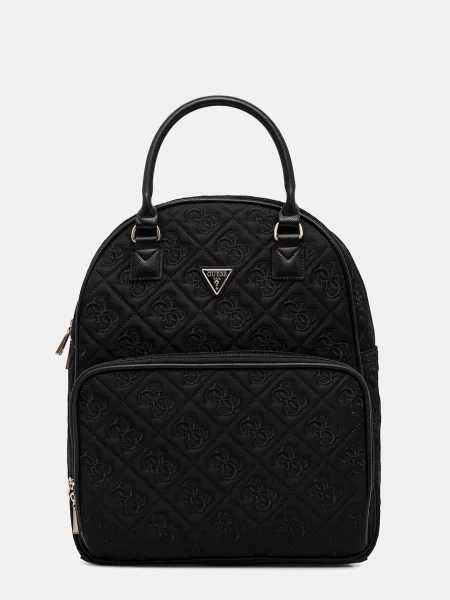 Раница Guess ADELASIA дамска голям с апликация черно