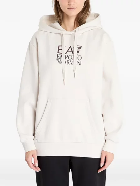 Hanorac cu glugă Ea7 Emporio Armani cu imagine cu cordon