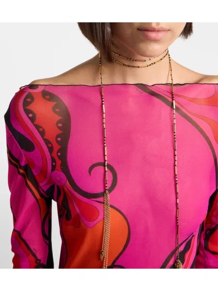 Rochie maxi Pucci din tul violet