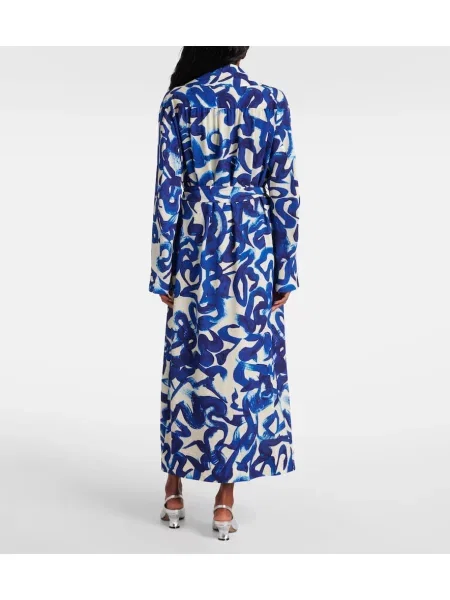 Palton Dries Van Noten cu imagine albastru