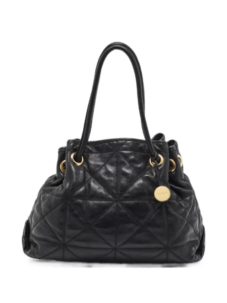 Matlasat geantă shopper Furla din piele negru