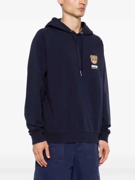 Hanorac cu glugă Moschino cu imagine albastru