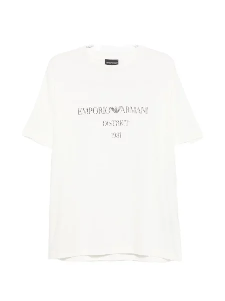 Tricou Emporio Armani cu imagine cu decolteu rotund alb