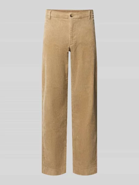 Spodnie sztruksowe o kroju tapered fit z czystej bawełny model LEROY' Selected