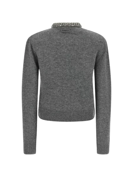 Gulerat cardigan Pinko gri