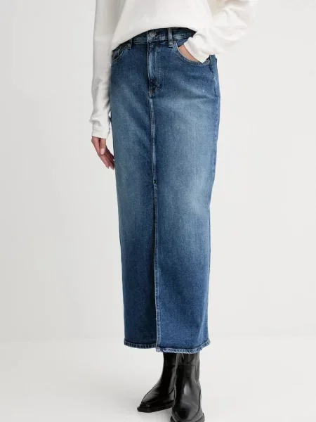 G-Star fustă jeans maxi drept albastru