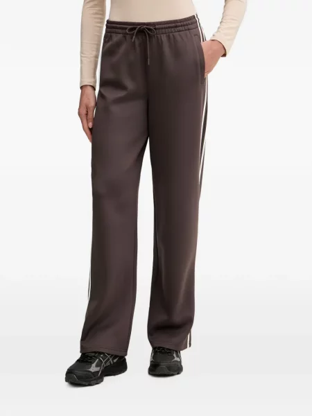 Pantaloni Guess cu dungi alergare cu cordon maro