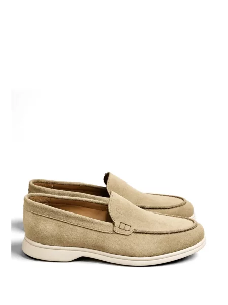 Pantofi loafer Poche Paris din piele de căprioară gri