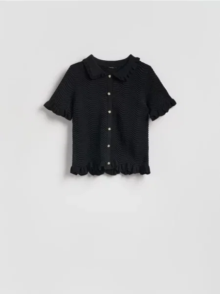 Reserved Bluză cu guler negru