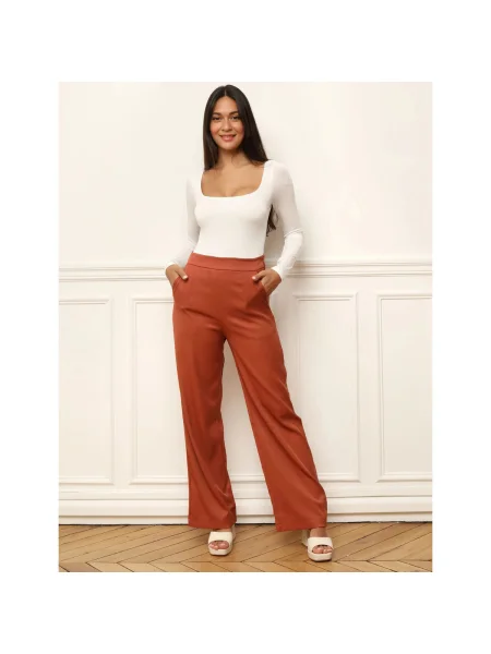 Pantaloni La Modeuse portocaliu