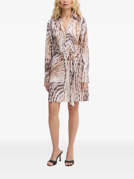 Rochie tip cămașă Guess cu imagine cu imprimeu abstract