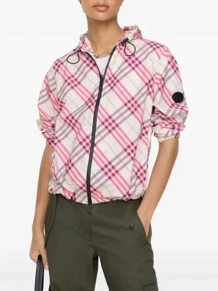 Jachetă cu glugă Burberry în carouri cu glugă