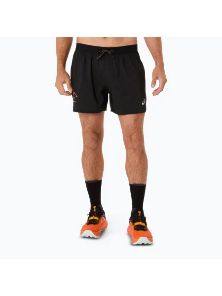 Мъжки къси панталони за бягане ASICS Fujitrail All Over Print performance black черно