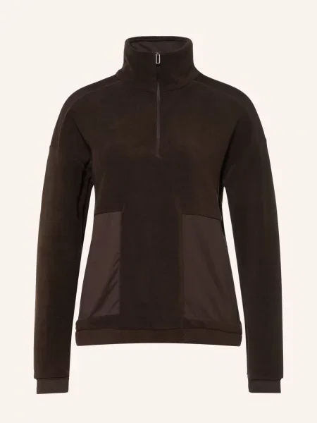 Jeanne Baret Fleecový Svetr S Kapucí Rochefort tmavě hnědá
