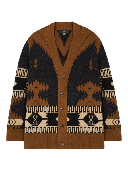 Cardigan Alanui cu imprimeu geometric maro