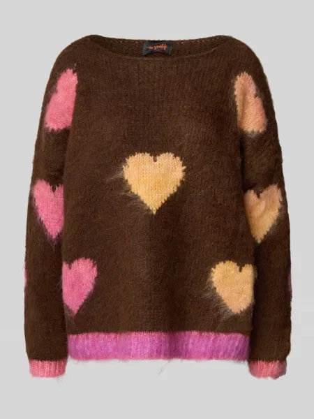 Oversize sweter z dzianiny z mieszanki wełny i alpaki Miss Goodlife