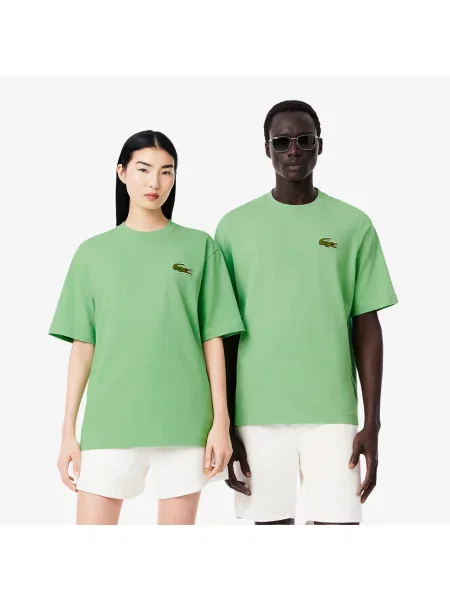 Lacoste T-Shirt O Kroju Oversize zielona