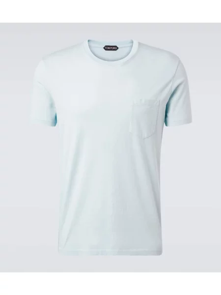 Tricou Tom Ford de mătase albastru
