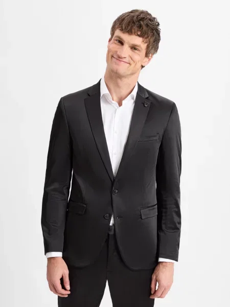 Finshley & Harding London kurtka modułowa Mężczyźni Slim Fit Sztuczne włókno jednolity 48 czarny