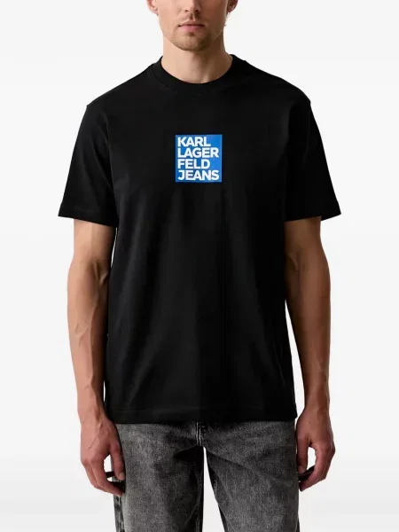 Tricou Karl Lagerfeld Jeans cu imagine negru