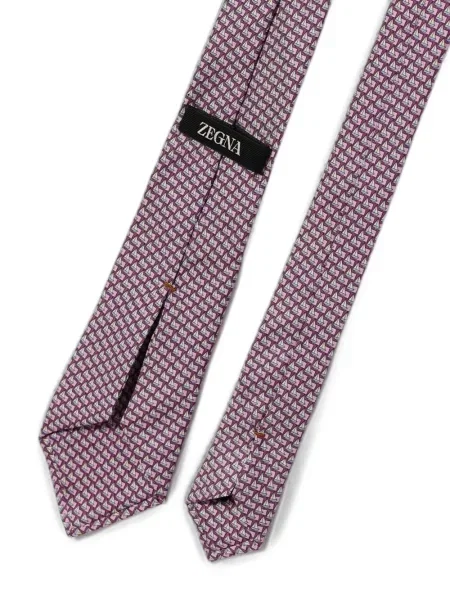 Cravată Zegna de mătase cu imagine violet
