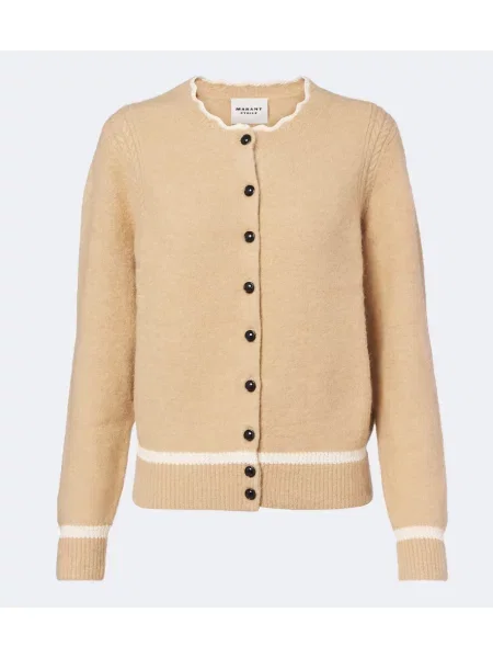 Cardigan Marant Etoile din lână alpaca maro