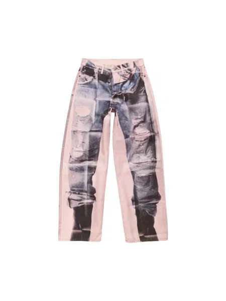 Spodnie Acne Studios z nadrukiem różowe