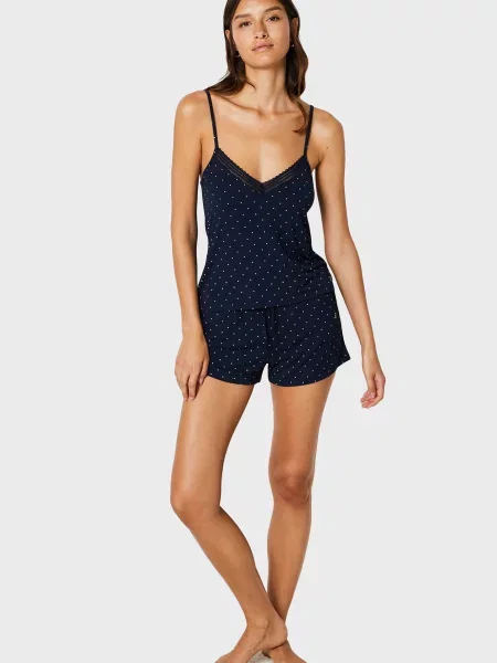 Топ Etam в горошек синий