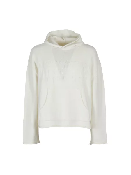 Bluza z kapturem Mm6 Maison Margiela wełniana z kapturem biała