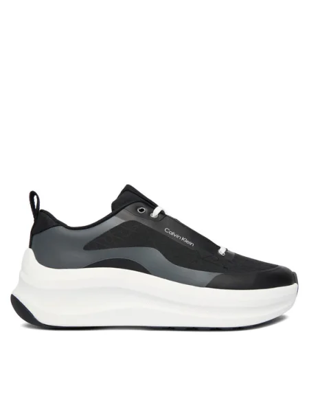 Dámske topánky Calvin Klein Chunky Runner Laceup Mix Aop black/coal čierna