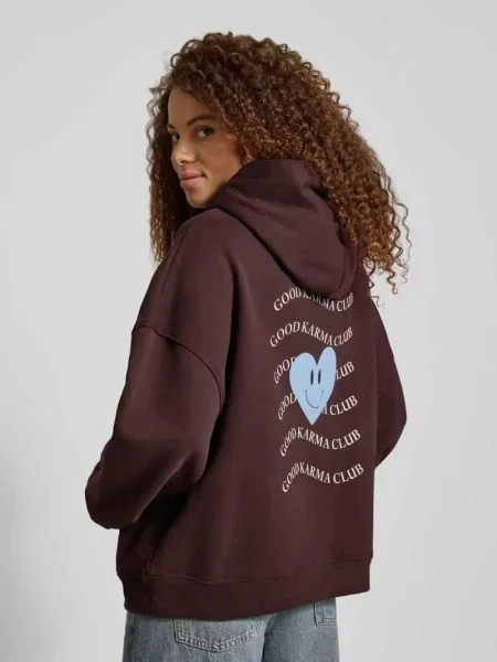 Bluza z kapturem i nadrukiem z tyłu model ‘Good Karma Wave’ Oh April