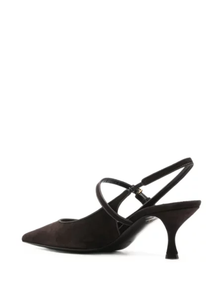 Pantofi cu toc Dolce & Gabbana slingback cu autograf maro