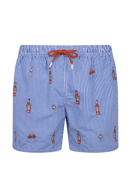 Slip de baie Mc2 Saint Barth cu broderie albastru