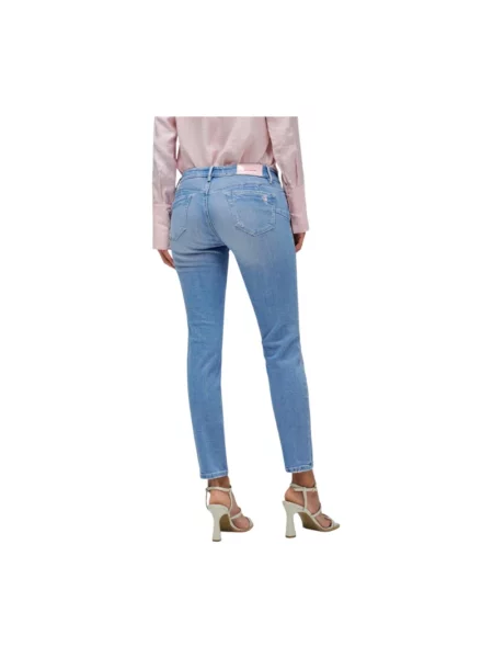 Skinny jeansy skinny Salsa o skróconej długości niebieskie
