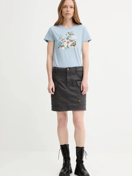 G-Star spódnica jeansowa mini prosta szary