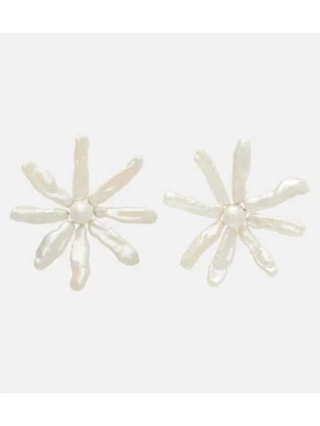 Cercei Simone Rocha cu perle argintiu