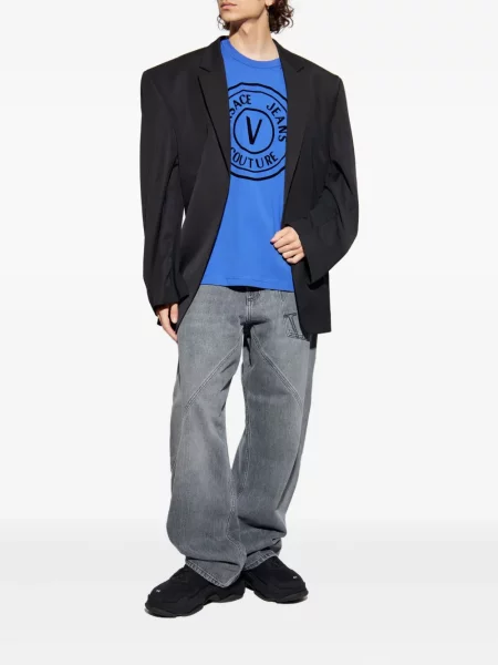 Tricou Versace Jeans Couture cu imagine albastru