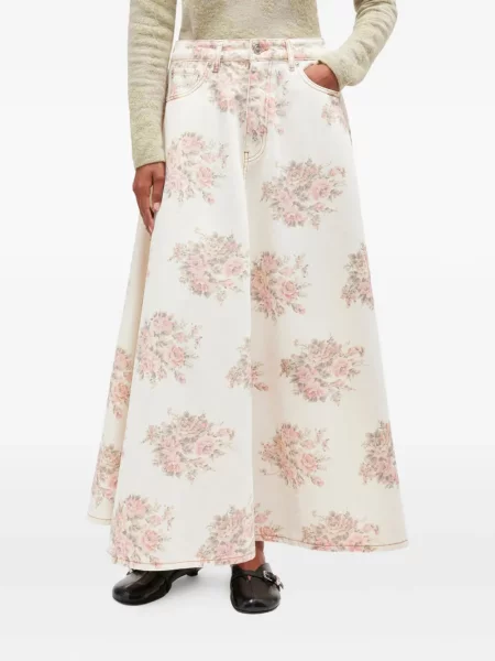 Fusta maxi Ganni cu model floral cu imagine