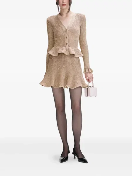 Плетена костюм рокля Self-portrait с волани