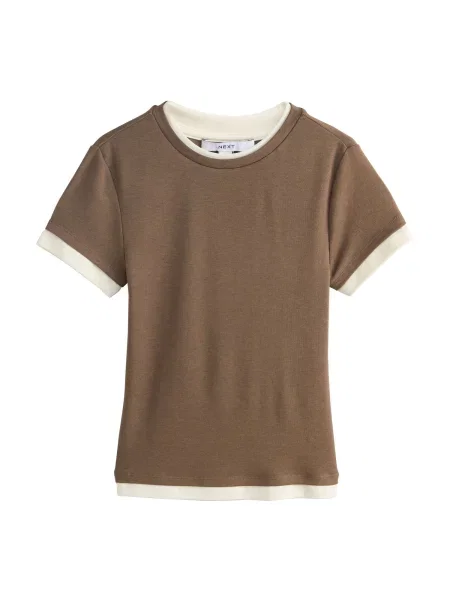 Next Tricou crem maro
