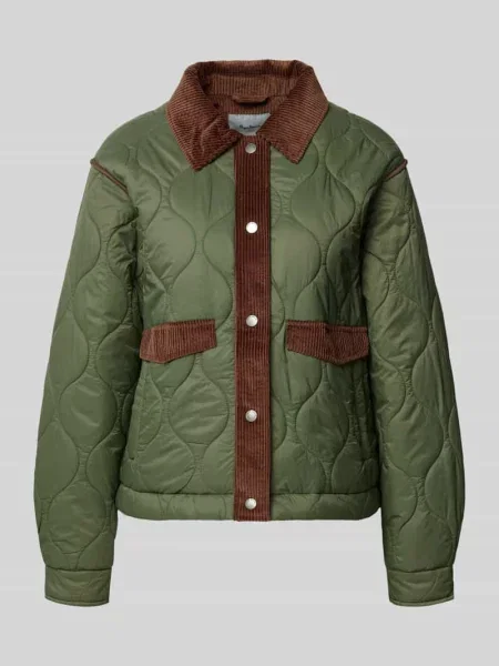 Pikowana kurtka o kroju regular fit ze sztruksowym obszyciem model ‘PAOLA’ Pepe Jeans