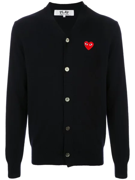 Cardigan Comme Des Garcons Play cu broderie albastru