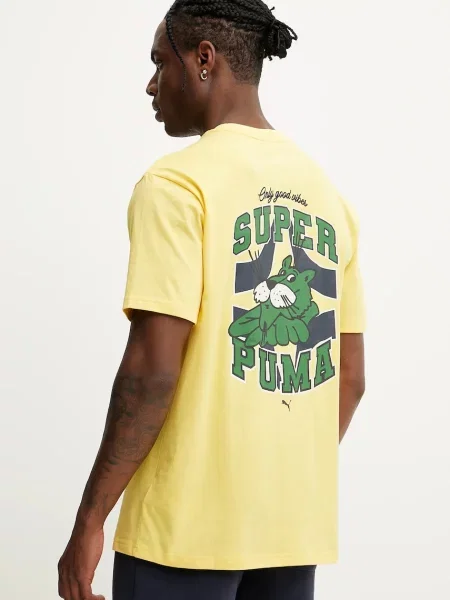Тениска Puma с принт жълто