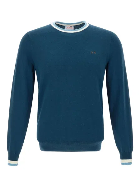 Pulover Sun68 cu decolteu rotund albastru